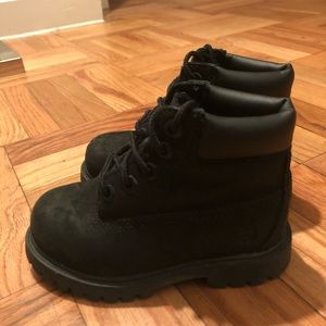 Black Timberlands for Toddler- Size 7.5 Wide